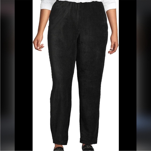 Lands' End Pants - Land's End Corduroy Black Sport Knit Pull On Pocket Stretch Large